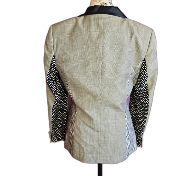 Escada vintage 90s wool silk art mixed patterns career blazer Germany. Medium - Picture 2 of 11